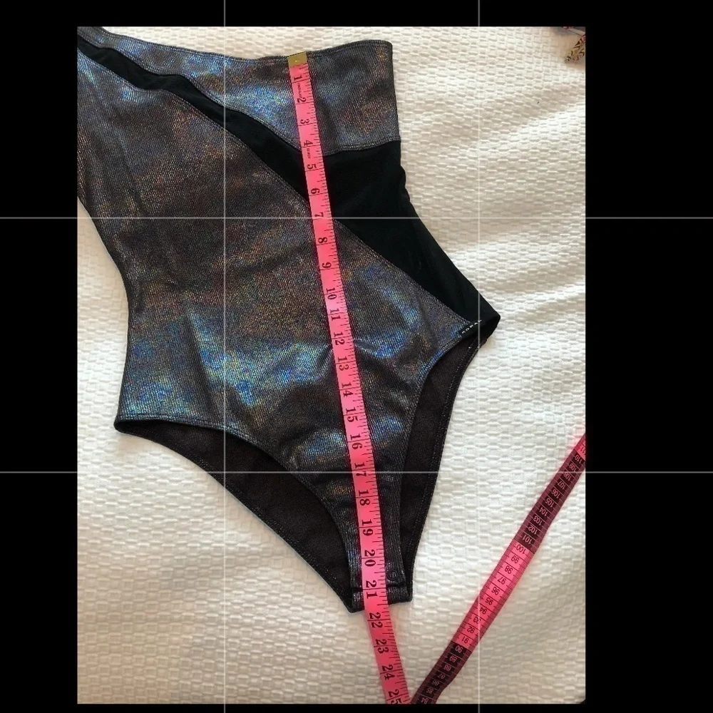 Koral Metallic One Sleeve Bodysuit - Picture 14 of 16